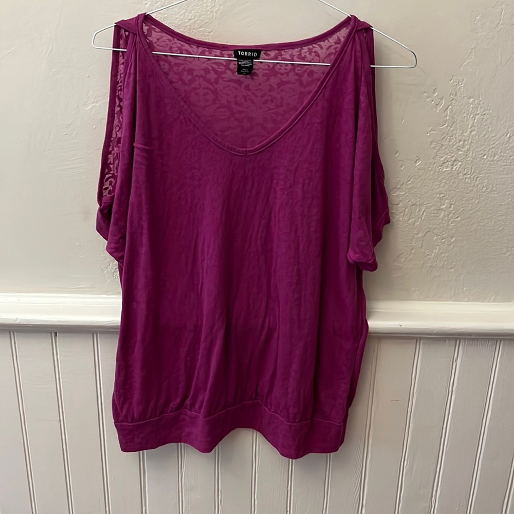 Torrid open shoulder top